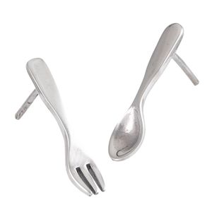 Sterling silver fork and spoon studs.